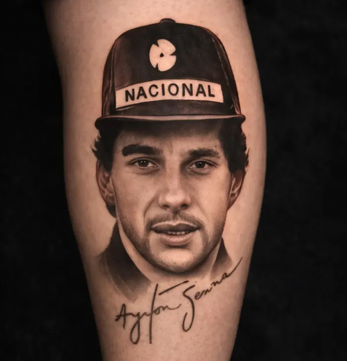 Retrato realista em preto e cinza (black and grey) por Márcio Lemes